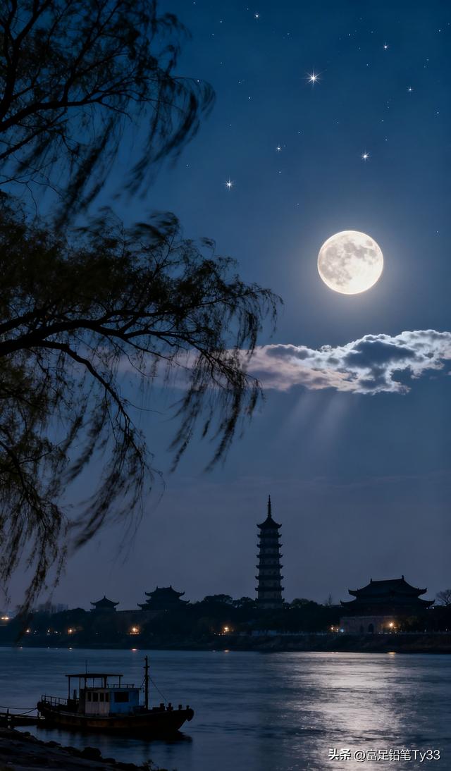 月光下的江南水乡，静谧如诗，美不胜收！