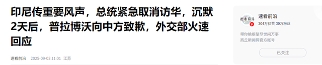 印尼总统态度逆转，连夜飞来中国参加北京阅兵，有两点不寻常