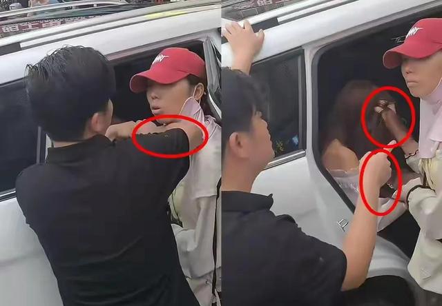 南宁原配抓小三现场：小三照片曝光，原配骑电动车，小三坐汽车