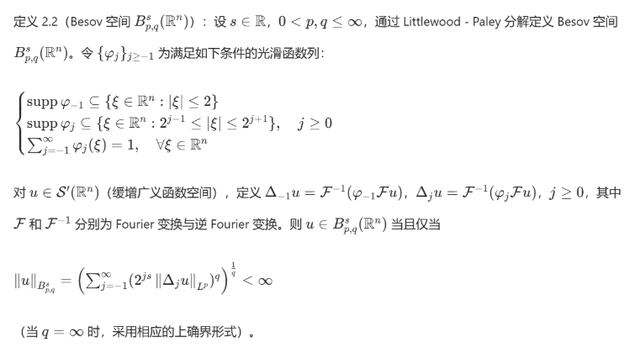 由Littlewood-Paley分解定义的Besov空间