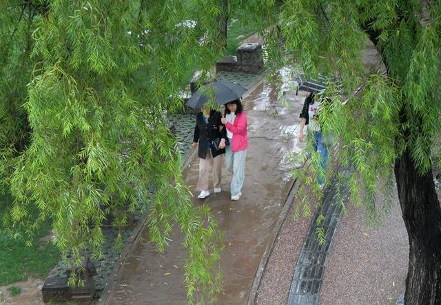 烟雨朦胧西安曲江池