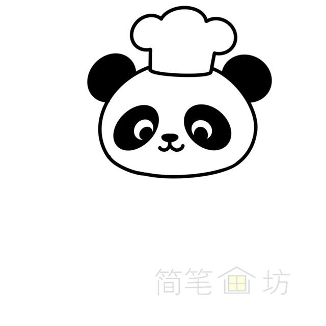 萌化啦！当国宝熊猫系上围裙，秒变大厨（附线稿）