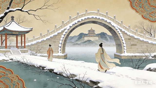 雪后颐和园美成水墨长卷