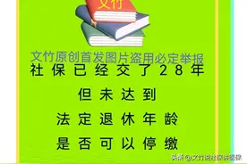 社保已经交了28年但未达到法定退休年龄是否可以停缴图片