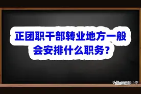 正团职干部转业地方一般会安排什么职务？图片