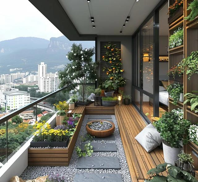 这个阳台小院可以屏蔽外界的一切烦恼