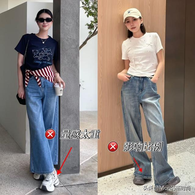 “阔腿裤”下面尽量少配运动鞋，瞧陈数、高圆圆这样穿，洋气显高