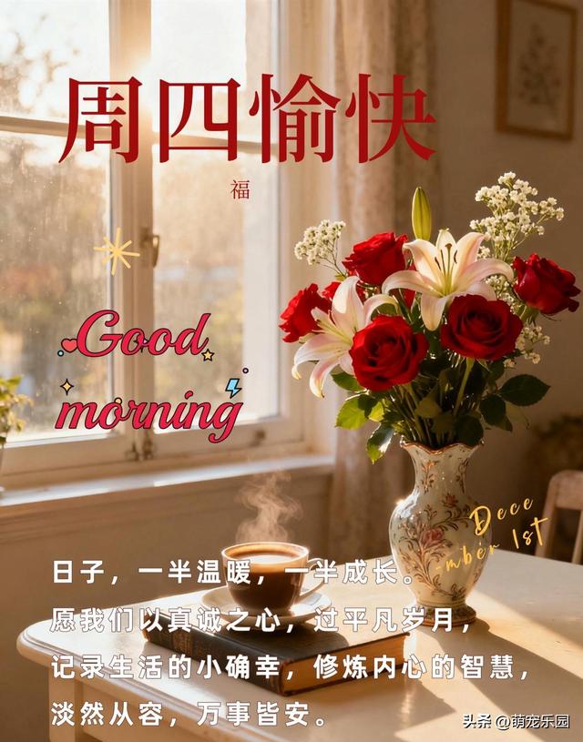 冬日清晨光线钻窗缝	，那份温暖轻抚心房，让光明走进你的世界