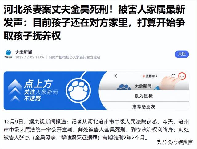 央视通报！河北金某杀妻判死刑，女方想夺遗子抚养权，却难上加难