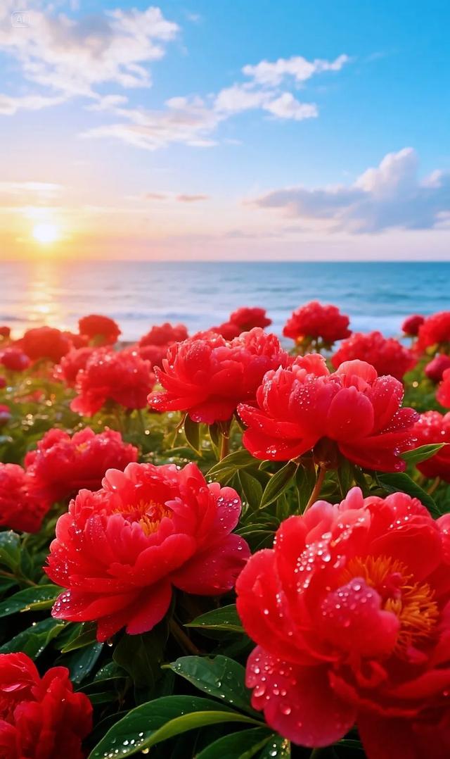 海上“牡丹花”融入海景，景致绝美，动人心弦