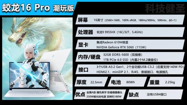 机械革命蛟龙16 Pro潮玩版上架 升级锐龙9 9955HX！