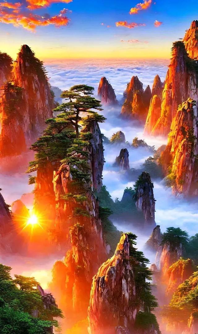 云海日出奇观，仙境里的黄山，太美了！