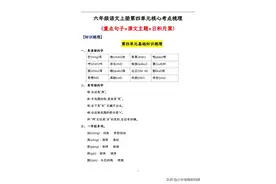 六年级上册语文 第四单元核心考点梳理（字词句段+语文主题积累）图片
