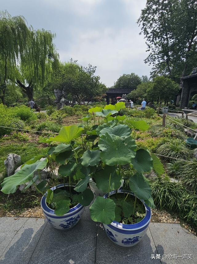 扬州廋西湖，石桥，假山，凉亭，弯弯的小河，飘香的荷叶……