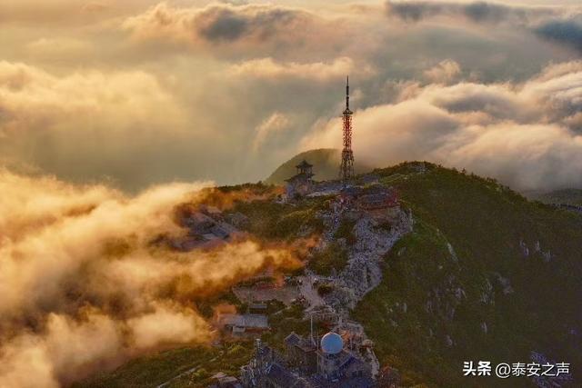 云海拥岱顶 落日绘天青
