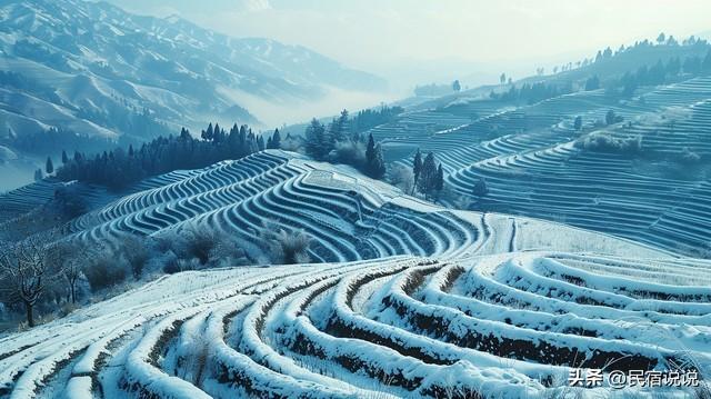 桂林龙胜限量版冰雪大世界藏在10万亩梯田里。