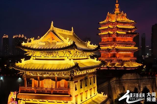 大同：北魏绚丽之花——城墙下的日落与夜景篇：日落熔金映夜华