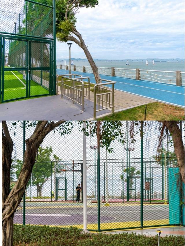 厦门五缘湾桥墩体育公园，市民可尽享海边的宁静与运动带来的活力