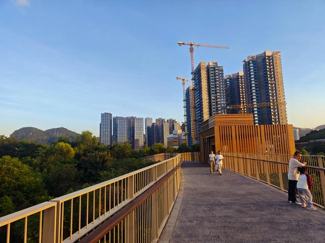 西丽湖国际科教城绿道，看霞飞满天，如梦似幻！长岭陂地铁C口