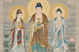 西方三圣：尘世明灯，引领修行路图片
