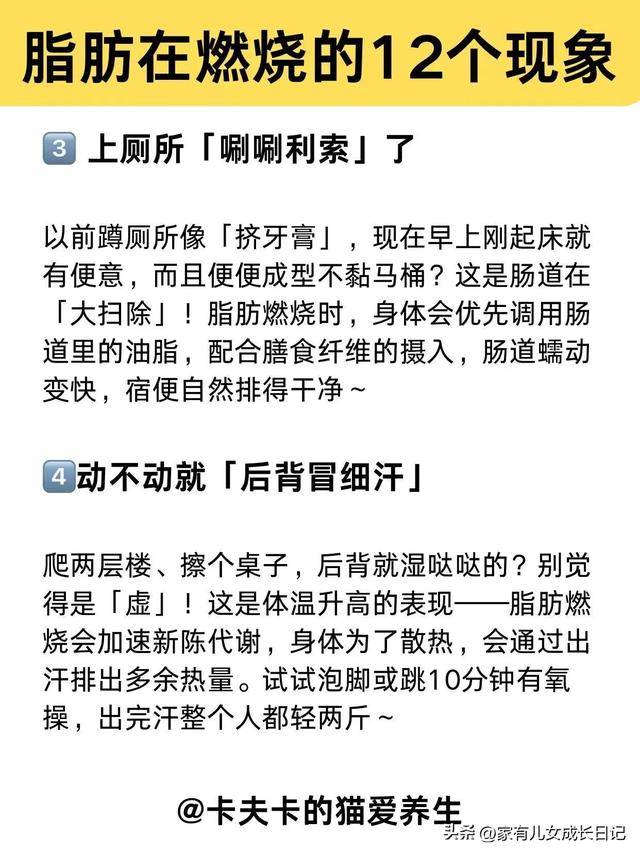 其实脂肪在疯狂燃烧时，身体早就给你发12个信号，中年人提升代谢