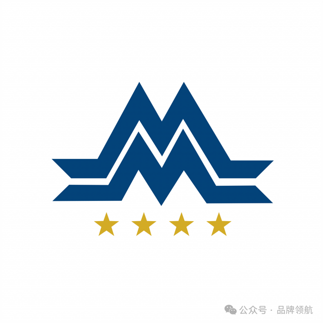 字母M图形创意logo，M的识别在26个字母中排第四