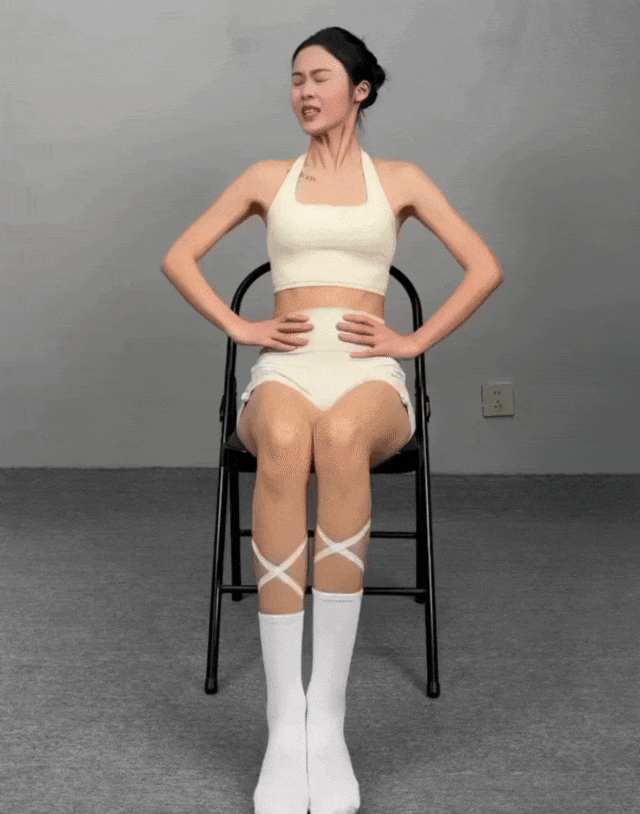 每天坐着抬膝80次，腰腹赘肉一层层地掉，腰围瘦一圈儿！