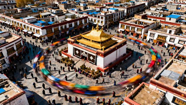 金风裁云绘穹庐，秋色蘸露染圣城 —— 雪域高原上的鎏金诗卷