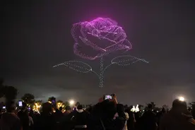 “赛博浪漫”！3000架无人机舞动夜空绘出海南风情图片