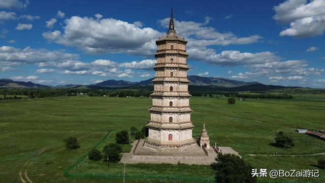 庆州白塔显辽代包容，儒释道萨满身融，7级浮雕刻玄机