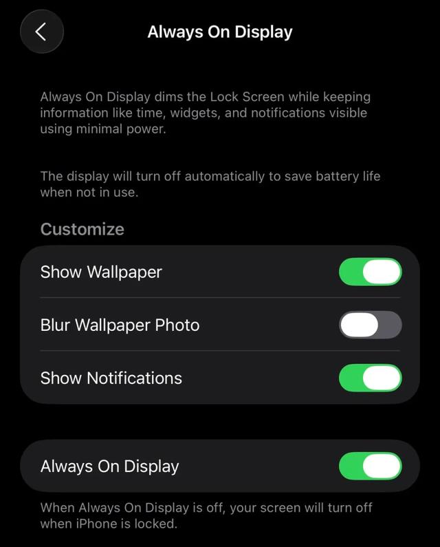 苹果 iOS 26 更新：息屏显示大改，壁纸还能看清吗？