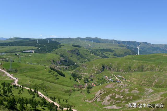 河北麻田岭（上）：绿野铺毡接云影、风轮伴路探山魂