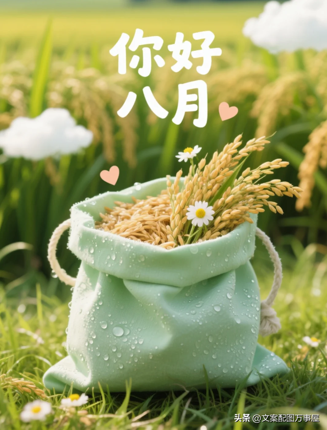 独家！八月你好文案图请查收，适合朋友圈发的八月专属美好句子