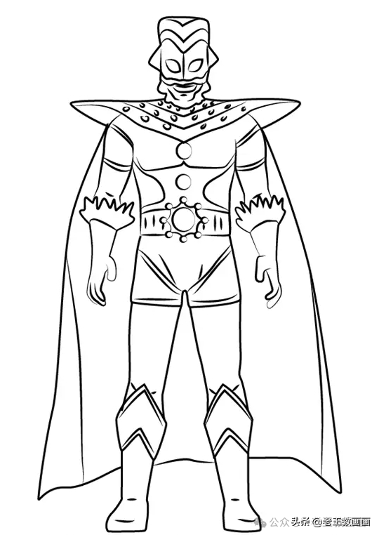孩子们的最爱，奥特曼线稿资料，临摹涂色