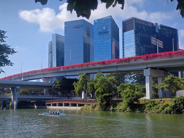 从学苑大道入大沙河绿过大学城后进深圳弯公园流花山景点【高清】