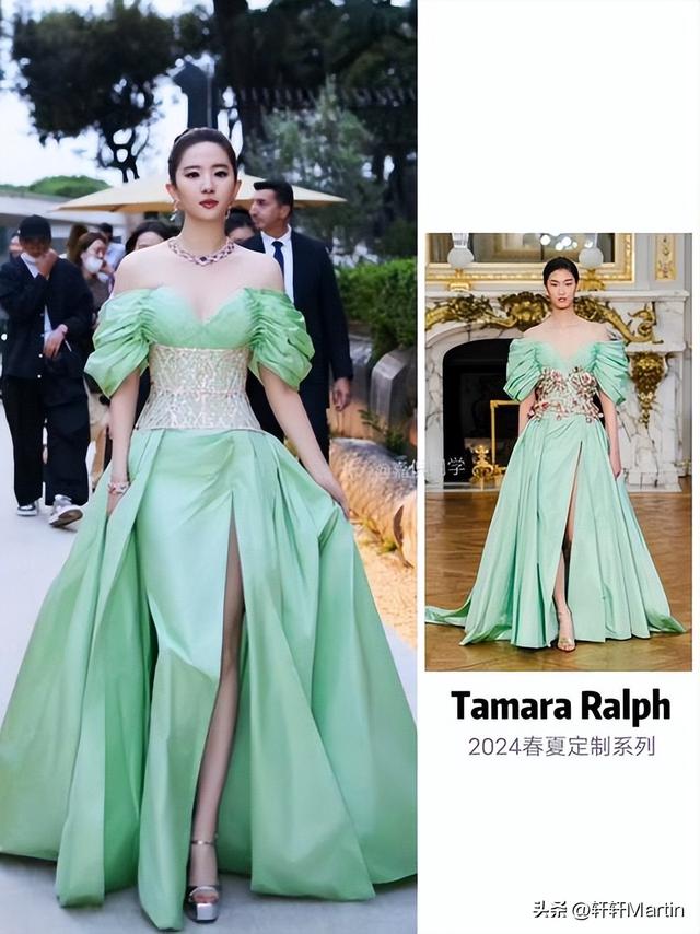 刘亦菲逛LV店被偶遇，试衣专注忘镜头，网友：这“骨相	”太能打了