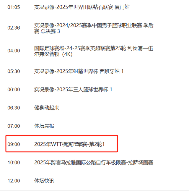 重要赛事：8月9日早9点，央视CCTV5.中国中央电视台+直播时间