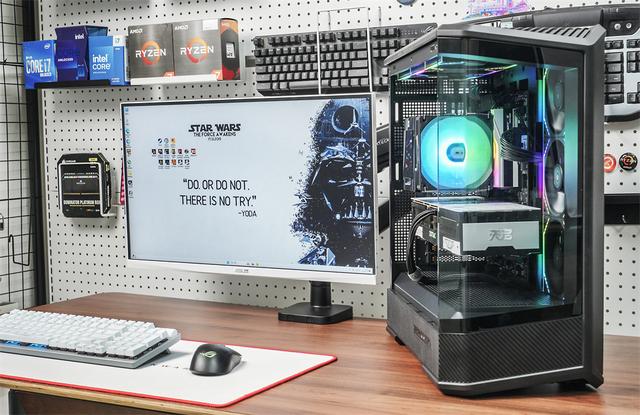 乔思伯D400无立柱曲面海景房+9950X3D+ROG B850-F+索泰5070Ti装机
