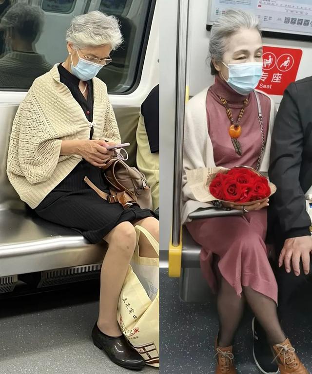 被上海地铁奶奶惊艳到了！白发不染、不披丝巾，却个个优雅又洋气
