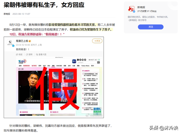 程潇终于坦白！曾确诊精神疾病，与梁朝伟日本产子传闻已真相大白