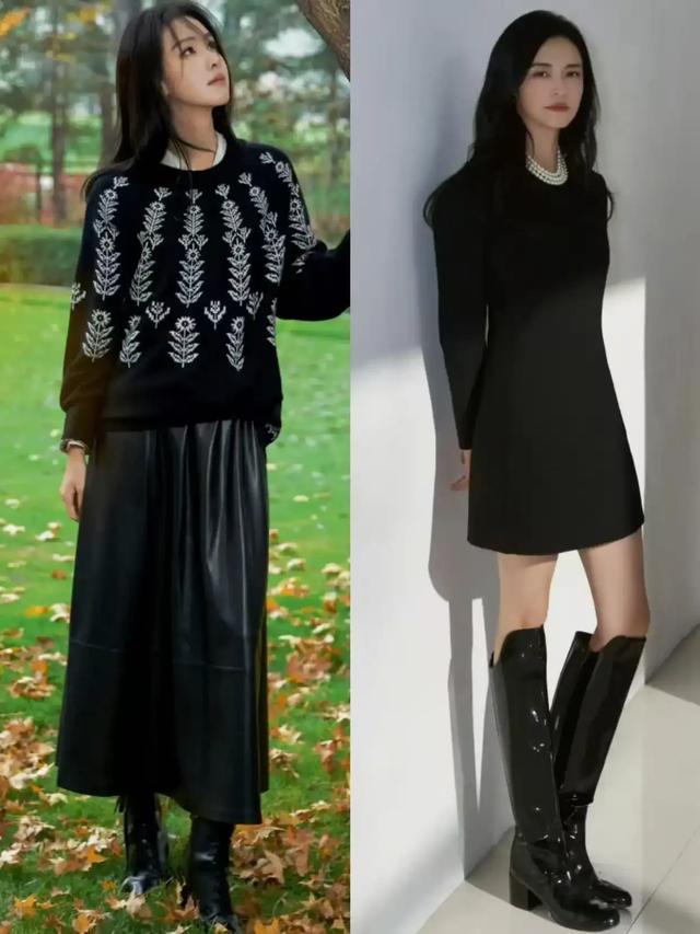 今冬“裙中靴”穿法火了！解锁优雅女人味，小个子也能穿出大长腿