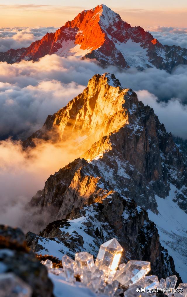 云海之上，雪山之巅，人间仙境，美不胜收！
