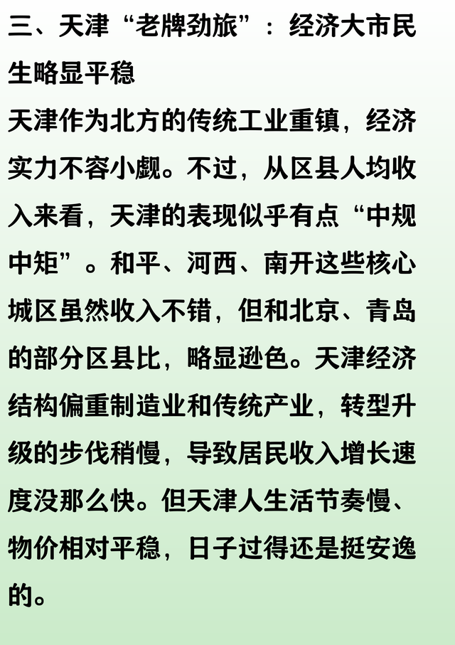 北方地区人均收入30强区县：北京市断档领先，青岛民生强于天津？