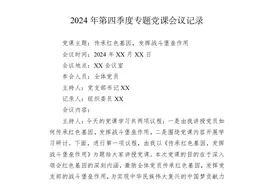 2024年第四季度专题党课会议记录图片