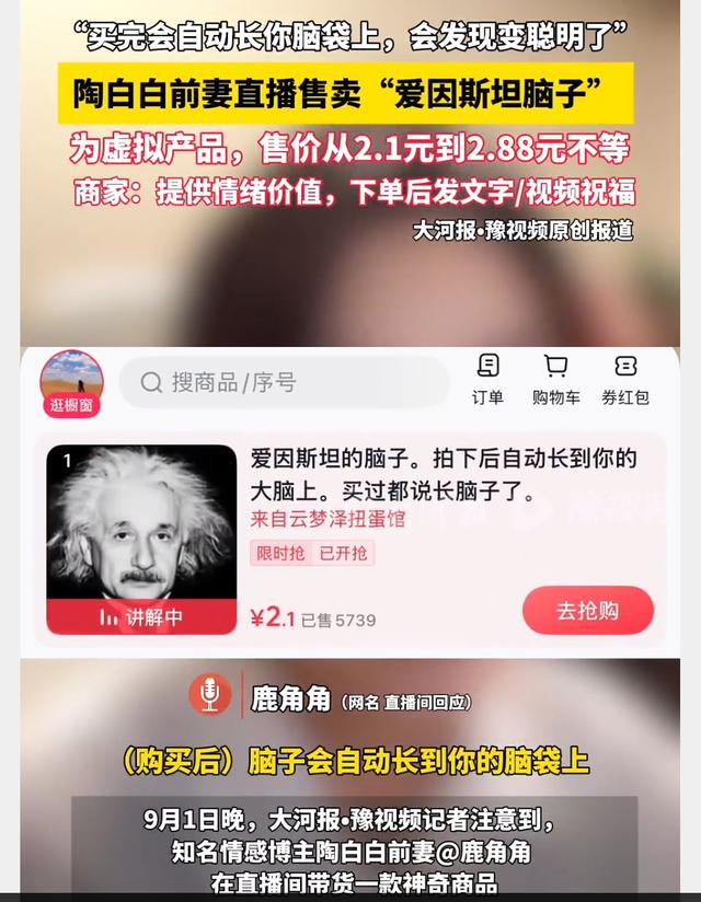陶白白前妻竟在卖“爱因斯坦脑子”，还说能增智慧？