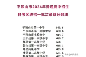 2024平顶山中招录取分数线和招生计划图片
