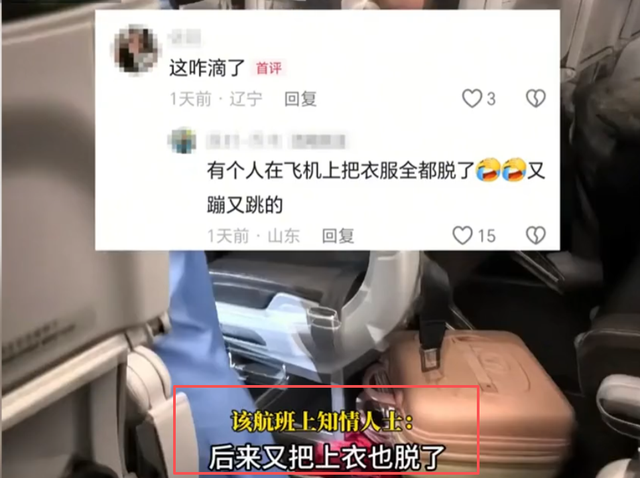 男子飞机上发癫裸奔，大喊大叫掌掴安保，被制服仍撒泼，警方介入