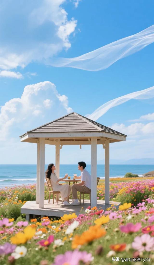 夏日浪漫野餐，花海中的小木屋，享受美好时光！