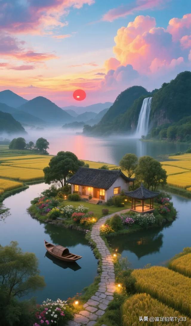 世外桃源，人间仙境，山水田园，静谧美好