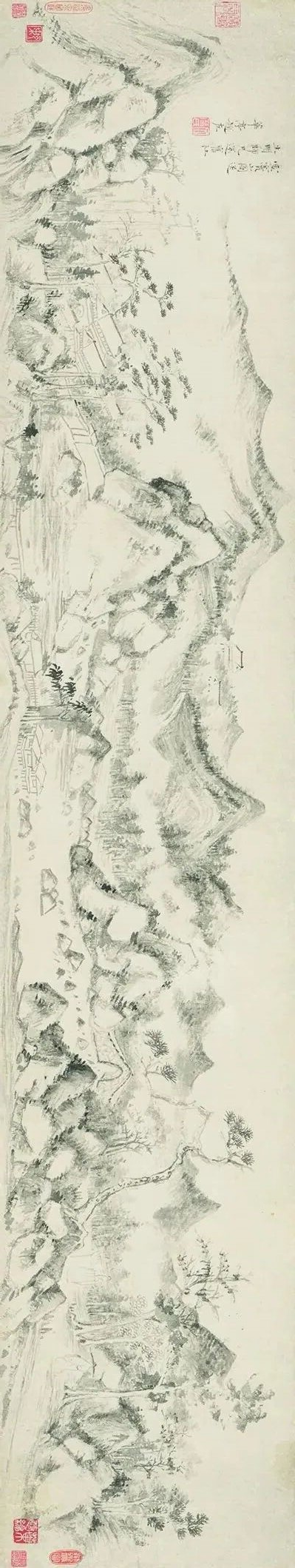 这个明代上海人，画了一幅《雪窦山图》